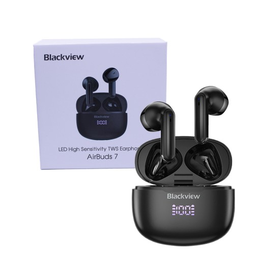 Auriculares True Sem Fio Blackview Airbuds 7 Bluetooth 5,3 Negro